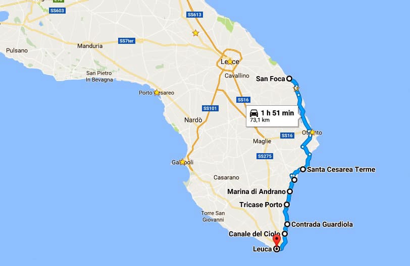 itinerario nel salento